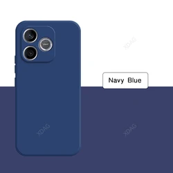 Premium Candy Square Liquid Silicone Shockproof Phone Case, Soft and Durable Back Cover for Honor 600 Lite (Navy Blue)