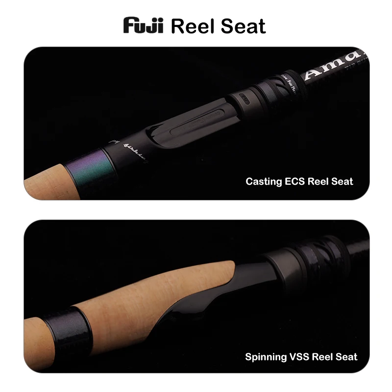 PURELURE Amaro Pro Spinning Rod For Bass High Carbon Long Throwing Fishing Rod In FUJI Accessories Travel Casting fishing rod