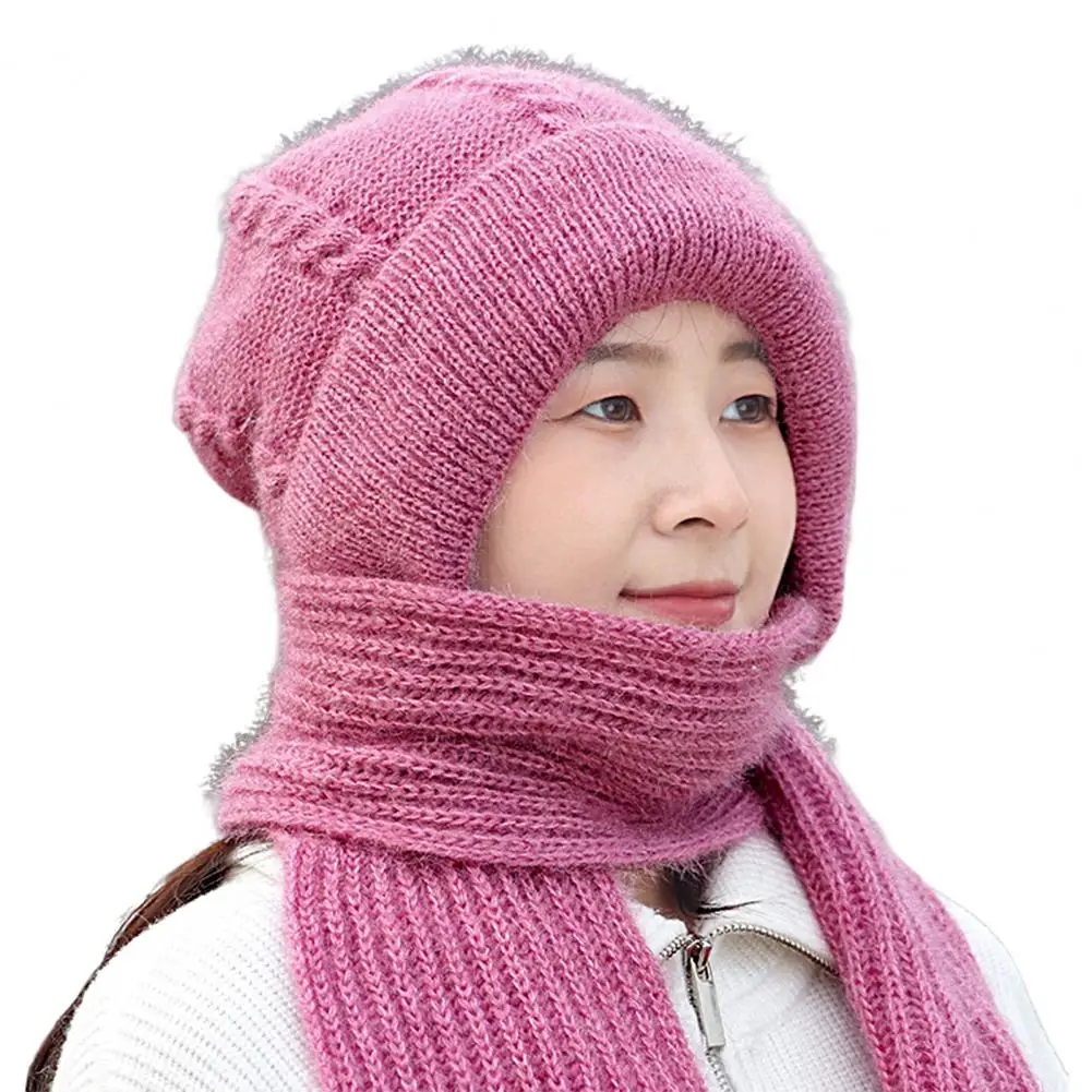 

Casual Women Hat Solid Color Ladies Hat Soft Cold Winter Girls Knitting Scarf Keep Warm