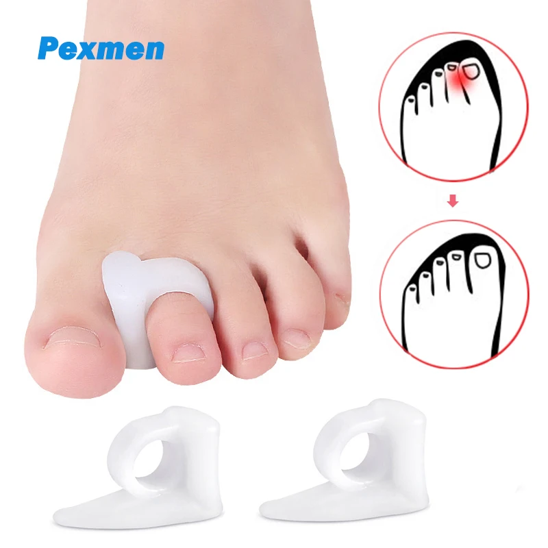 Pexmen 2Pcs/Pair Toe Separator Spacers Gel Bunion Corrector Prevent Big Toe from Drifting Inwards Toe Straightener Protector