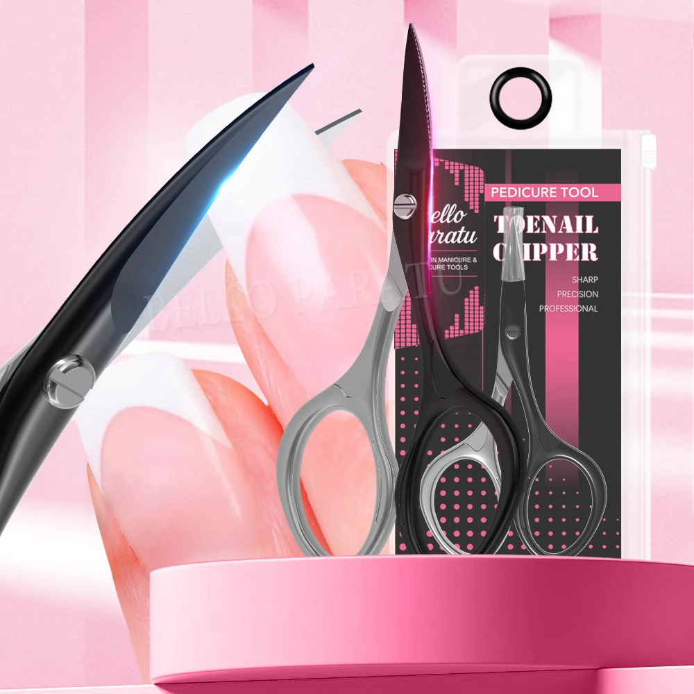 1Pcs Nail Scissors Sharp Curved Blade Toenail Fingernail Scissors Manicure Pedicure Tools Stainless Steel Nail Cutter