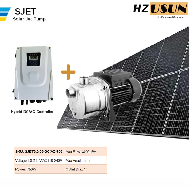 Hybrid Solar Surface Booster Pump AC/DC 24/7 Operation 1HP Home Use  Stainless Steel Clean Water Power Pressure Pump - AliExpress