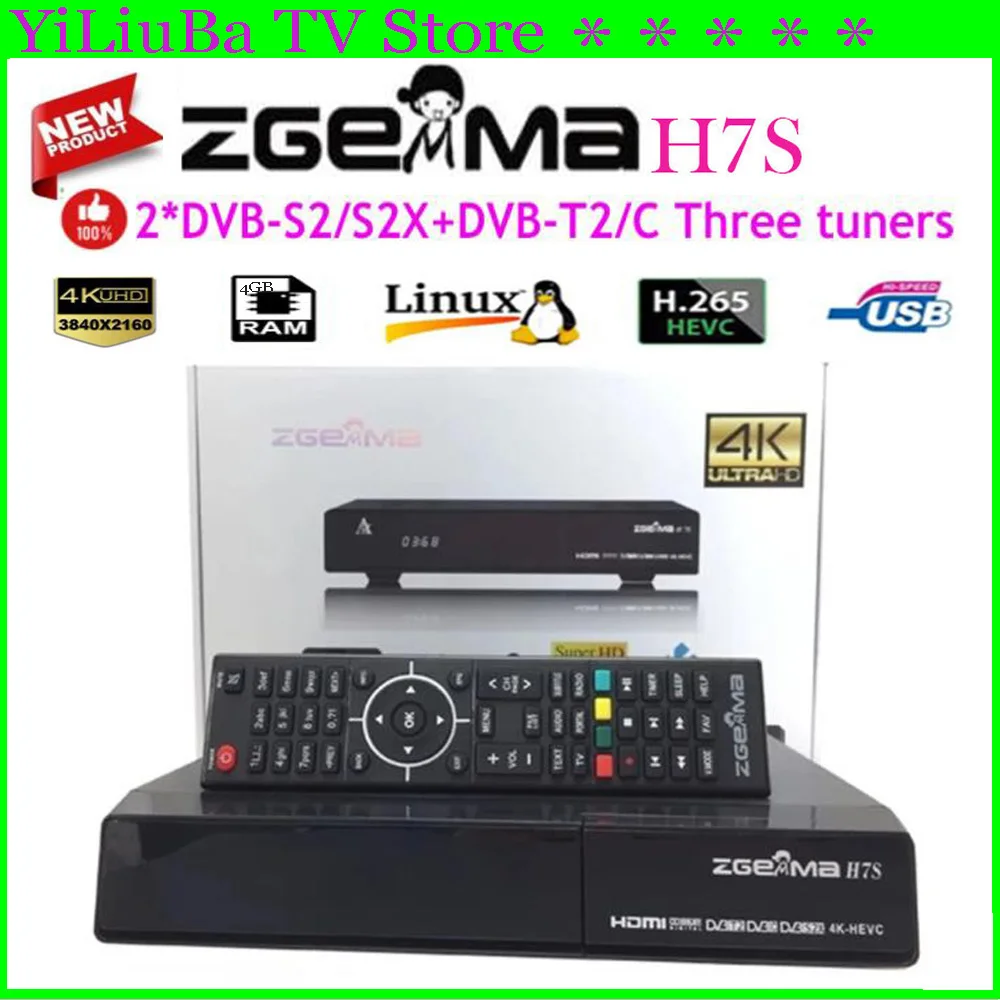 [Originale] Zgemma H7S 4K Uhd Linux Enigma2 2 Xdvb-S2X + Dvb-T2/C Hevc H.265 Tre Sintonizzatori Decoder Digitale Ricevitore Ricevitore Satellitare