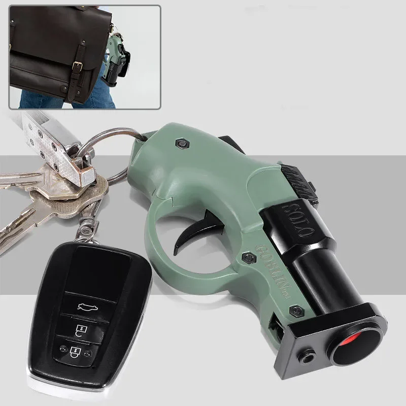 Single Shot Goblin Pocket Pistol Cannon Shell Throwing Soft Bullet Alloy Small Keychain Gun Model Toy