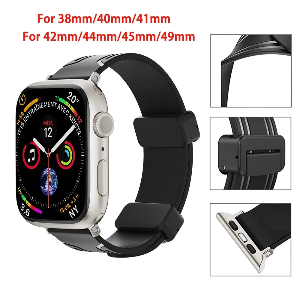 

Ремешок силиконовый для apple watch 49 мм 45 мм 44 мм 41 мм 40 мм
