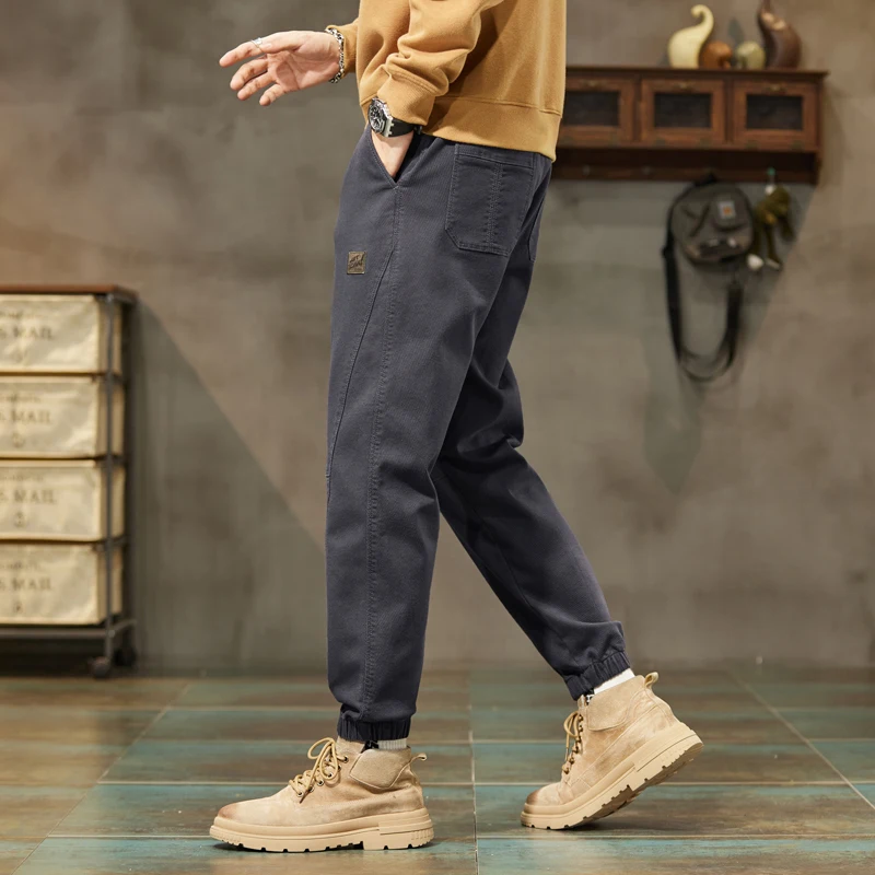 Description Picture 6 of item2024 Denim inspired Spring and Autumn Casual Hot Selling Leggings Men's Trendy Loose Sports Pants