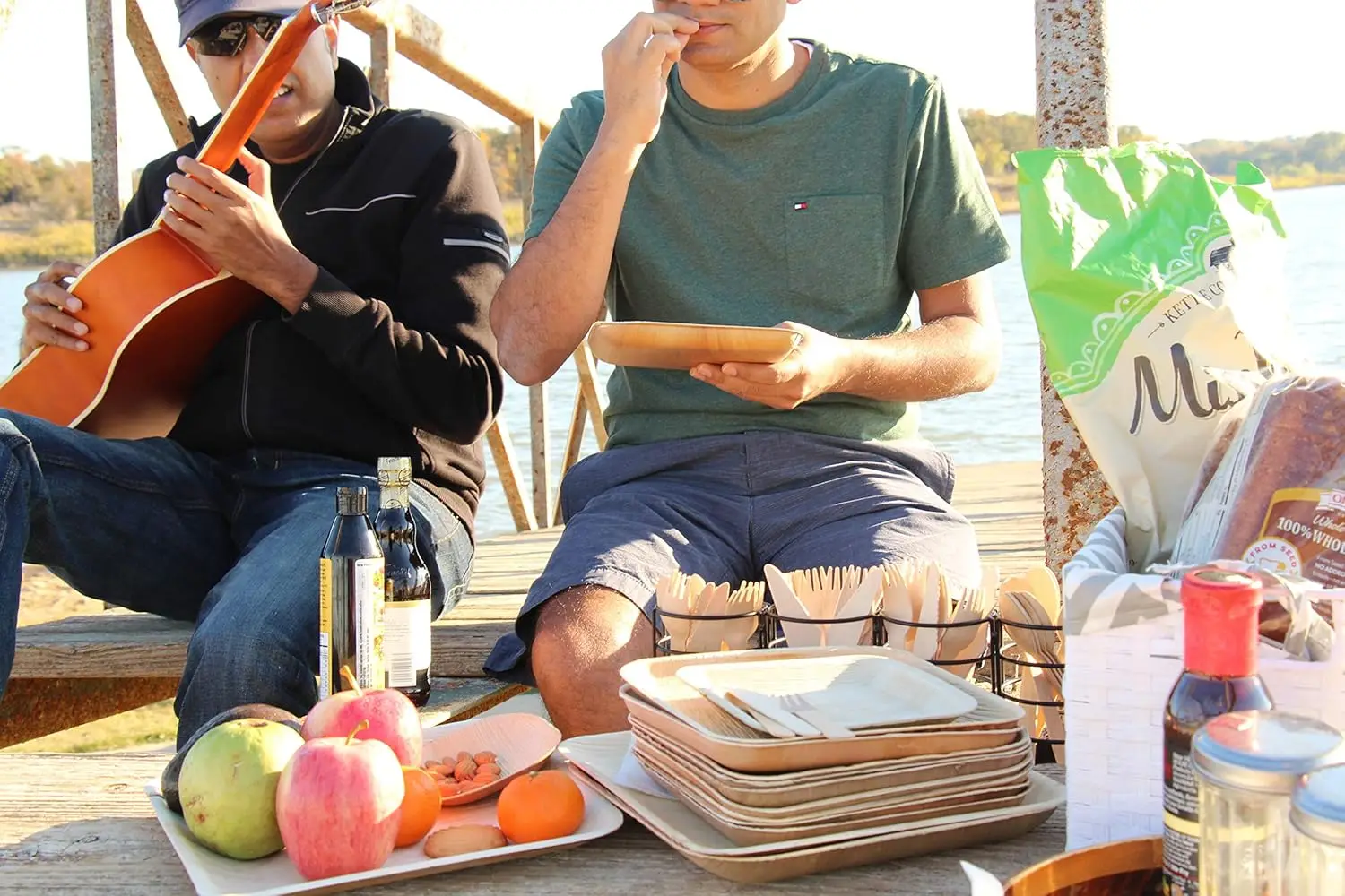 Disposable Party Plates Square 8" [200] Eco Friendly Palm Leaf Plates Biodegradable For Party,BBQ,Camping,Wedding Bamboo