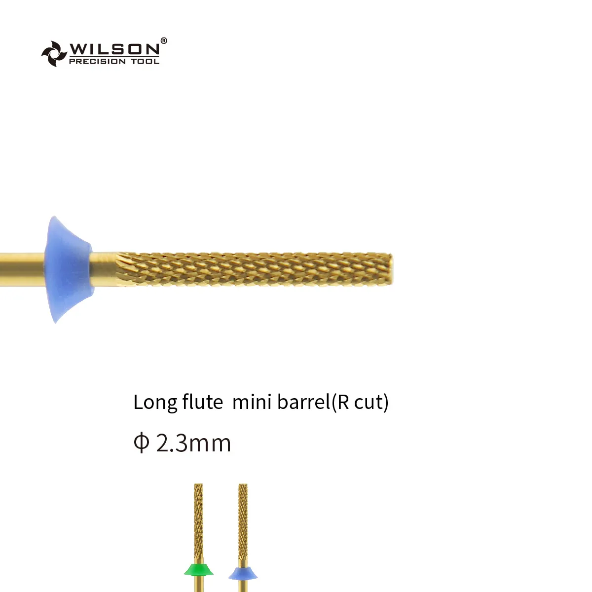 WILSON 롱 플루트 2.3mm 미니 배럴-R 러트 도구, 매니큐어 드릴 비트용 손톱 커터, 하드 젤 제거, 손톱 액세서리