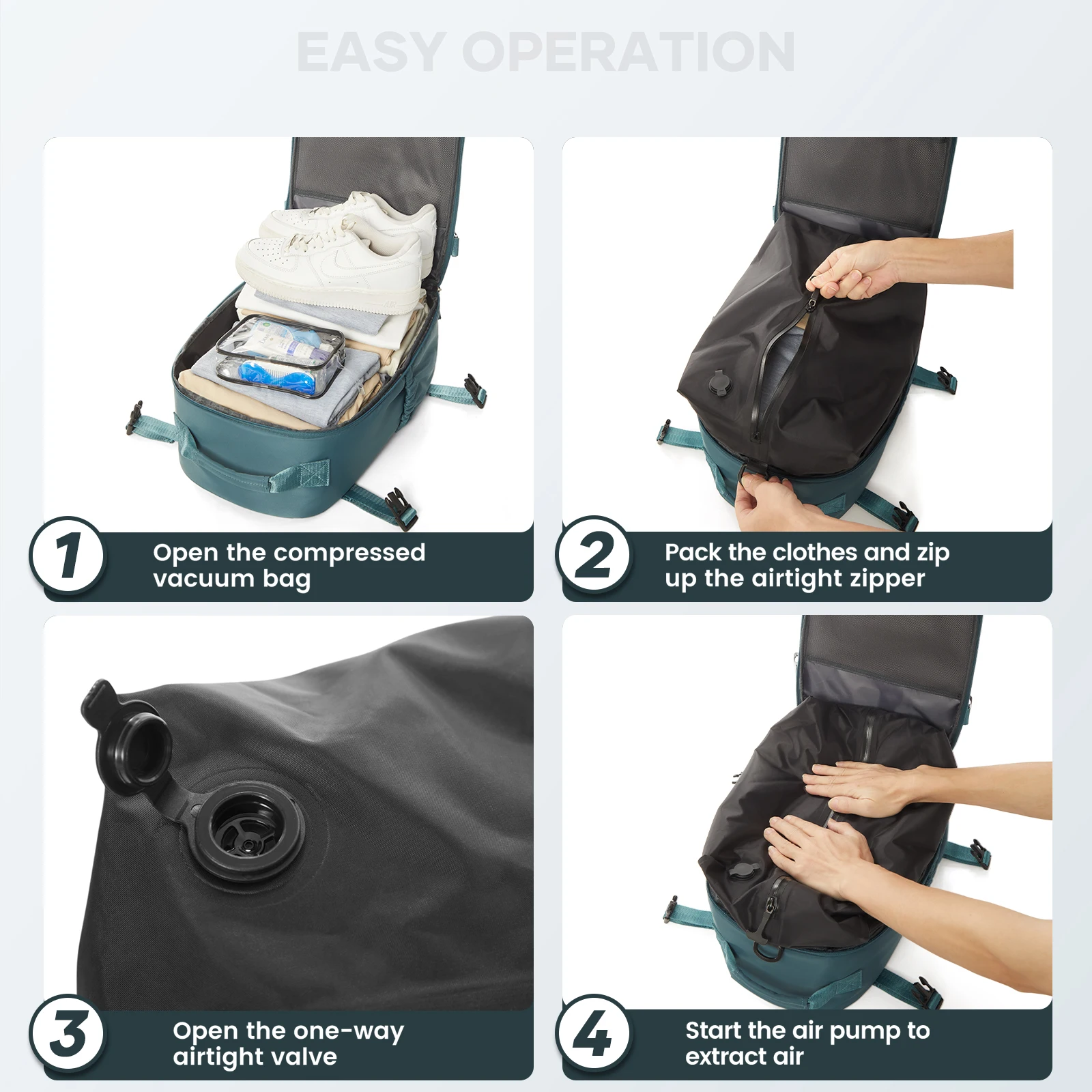 Vacuum Compression Backpack Travel,Hiking & Outdoor Adventures,Multifunctional Computer Backpack,Men's Double Shoulder Backpack