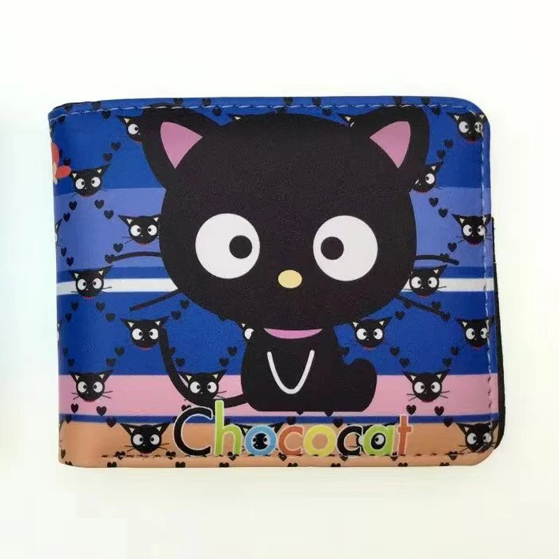 

Милый мультяшный кошелек Chococat, кожаный короткий кошелек с карманом для монет