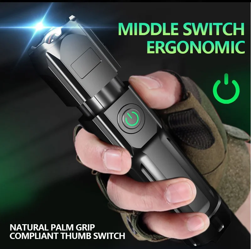 Description Picture 6 of itemNEW Super Light Zoom Waterproof LED Flashlight Rechargeable Fishing Hunting Wild Camping Lumens Tactical Flashlight Retractable