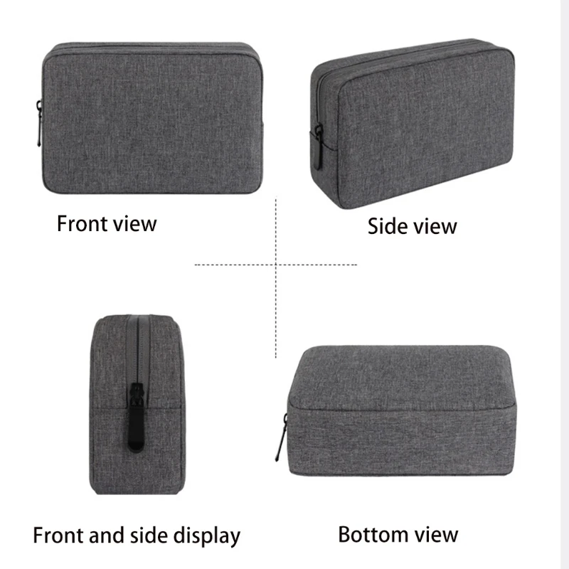 Q39D Electronics Organizer Cable Organizer Bag Polyester Travel Cable Storage Pouch for USB Wire Laptop Charger