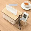 Multi-functional Remote Control Tissue Storage Box Home Living Room Dining Room Desktop Decoration Wooden Cover Tissue Box 2