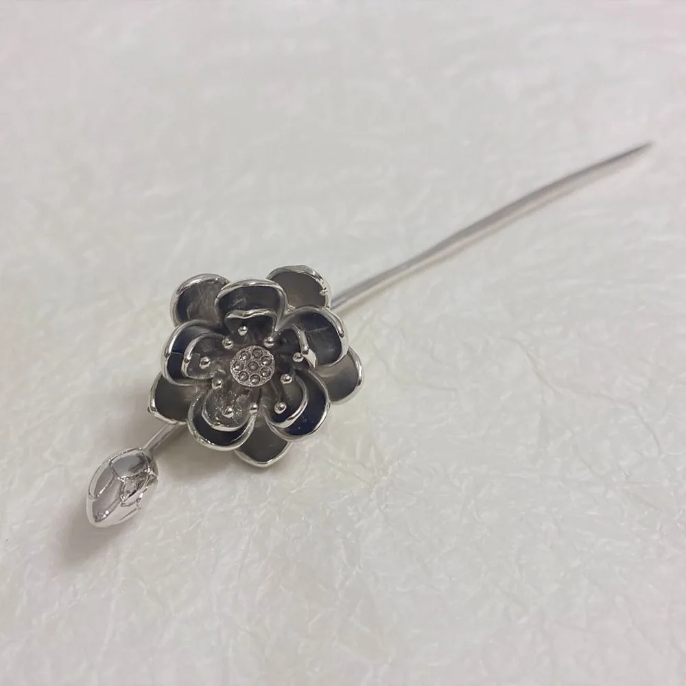 Antike Perlen Blumen Haarnadel Chinesischer Stil Metall Stab_voghion.com