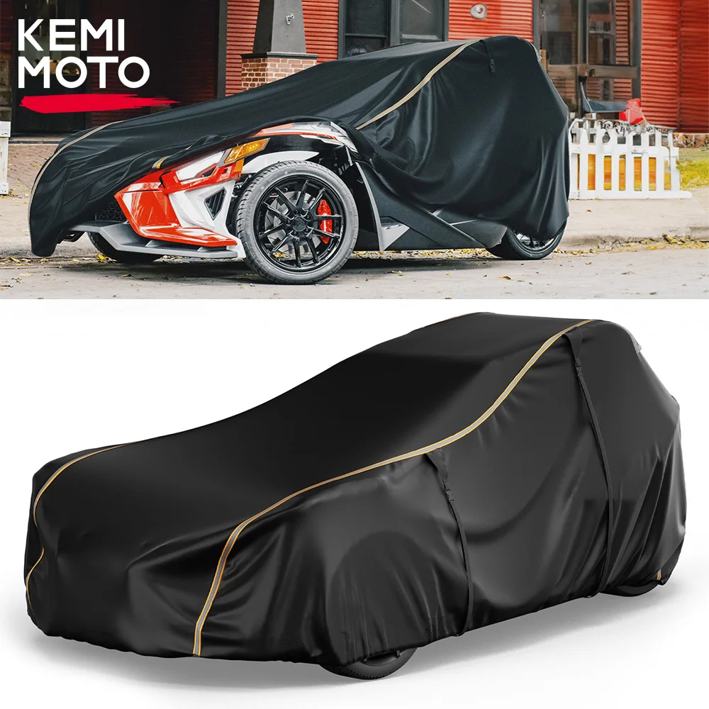 KEMIMOTO Full Cover Vehicle Storage Cover 420D UV50+ Waterproof Compatible with Polaris Slingshot R S1 S SLR SL Outdoor Indoor sun shade sail waterproof canopy 420d oxford 98% uv block sun shelter outdoor facility activities backyard awning camp tent