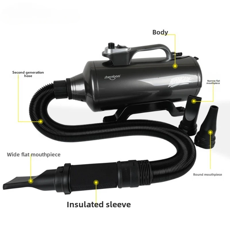Shernbao DHD-2400T Pet Shop Large Dog Hair Drying Machine High Power Silent Double Motor Hair Dryer