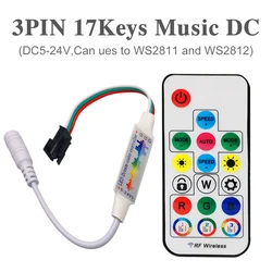Enhanced Product Title:  
Versatile 17 - Key Music Controller with MINI RF Remote for Addressable LED Strip Lights (3PIN 17Keys Music DC)