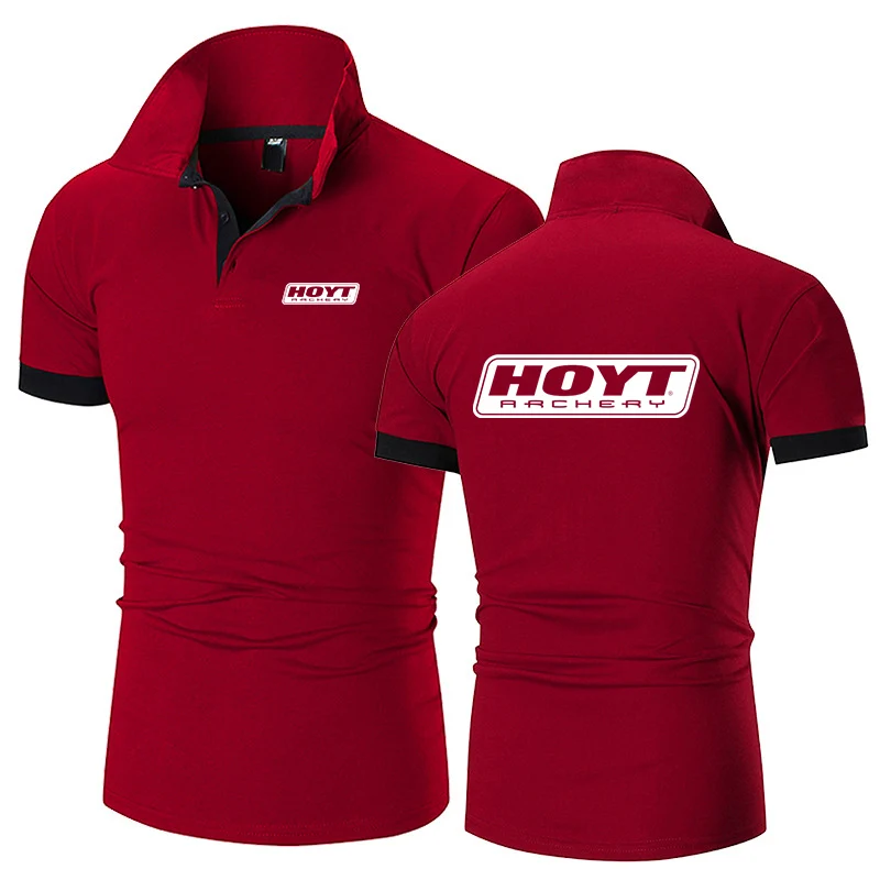 Huo Yite archery 2023 men's spring and summer new splicing short sleeve business high-end T-shirt brand Polos.
