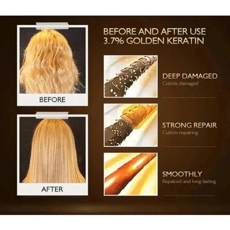 Hair Mask Magical Keratin Hair Mask 5 Seconds Fast Repairing Damaged Frizzy Hairs Soft Smooth Shiny for Permanent Straightening Hair Care