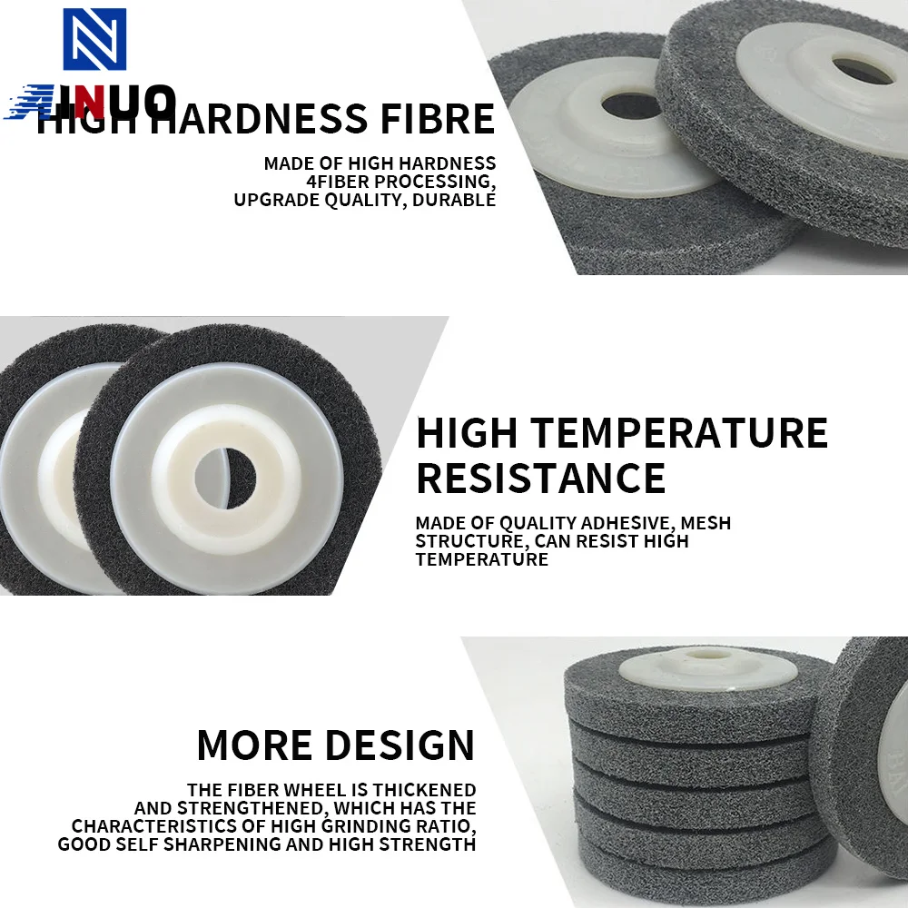 100/115/125mm Nylon Faser Polieren Rad Non Woven Schleif Disc Bohrung 16/22mm Schleifen polieren Dreh Werkzeug für Metall – Detail 6