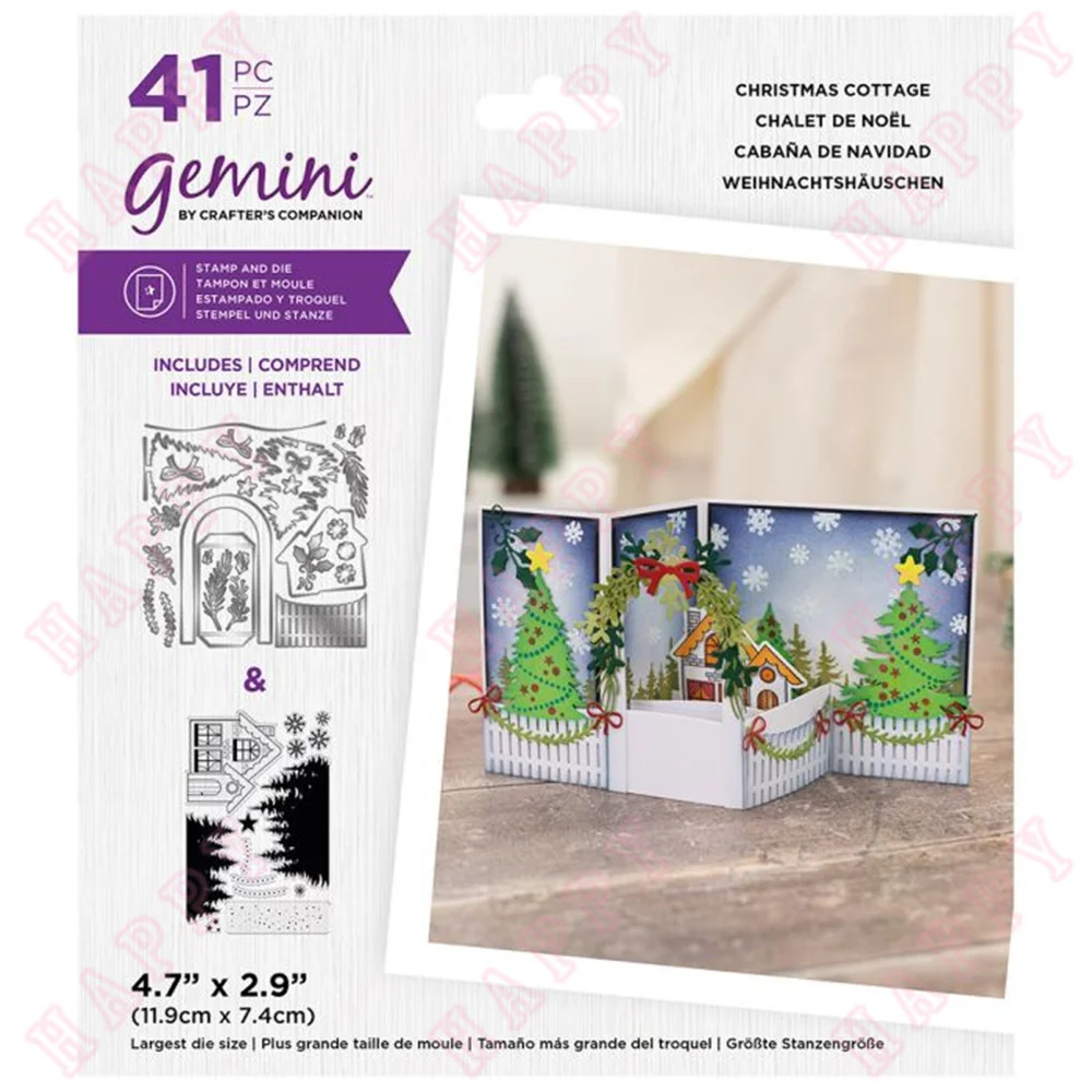 

Metal Cutting Dies Stamps Christmas Cottage Scrapbook Diary Decoration Paper Craft Embossing Template Diy Greeting Crad Handmade
