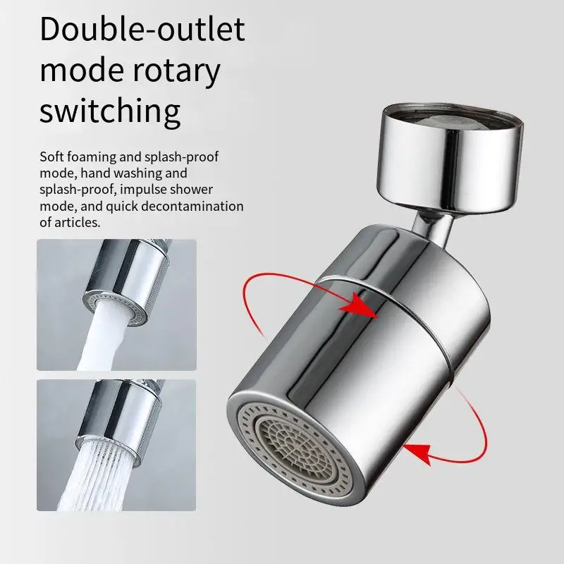 720 Degrees Universal Splash Filter Faucet Spray Head Anti Splash Filter Faucet Movable Kitchen Tap Water Saving Nozzle Sprayer 6