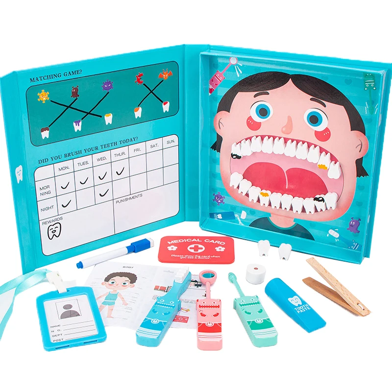Doctor Play Set Children Wooden Pretend Play Doctor Toys Dentist Set Simulation Stethoscope Nurse Game Role Play Education Medical Toy For Girls doctor nurse toys,doctor toys kit,dentist play set,stethoscope toy