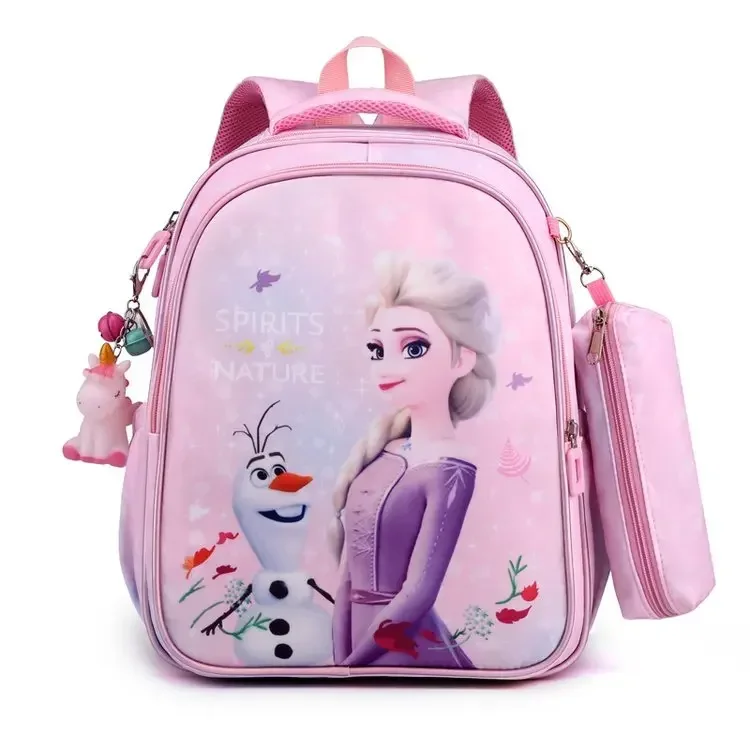Disney Kids Cartoon  frozen avenger Spider-Man Backpack  Schoolbag Girls Princess  Backpack Primary Schoolbag plus Coin Purse 3