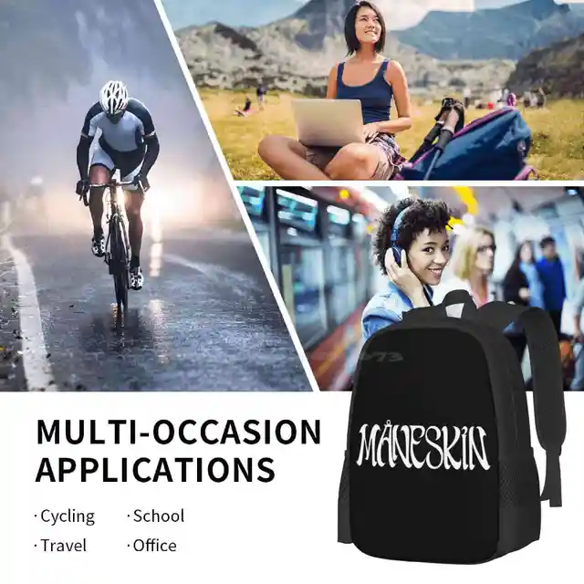 Maneskin Rock Band M?Neskin Pattern Design Bagpack School