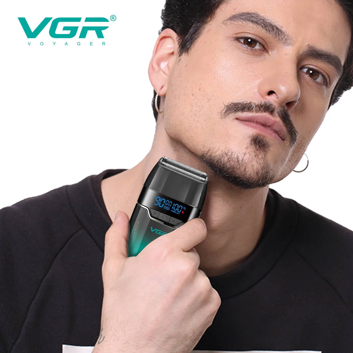 VGR 면도기 전기면도기 면도기 남성 전동면도기 바디트리머 전기 면도기 면도기 전문가용 수염 트리머 9000 RPM 면도기 면도기 전기 면도기 왕복식 LED 남성용 면도기 V-308