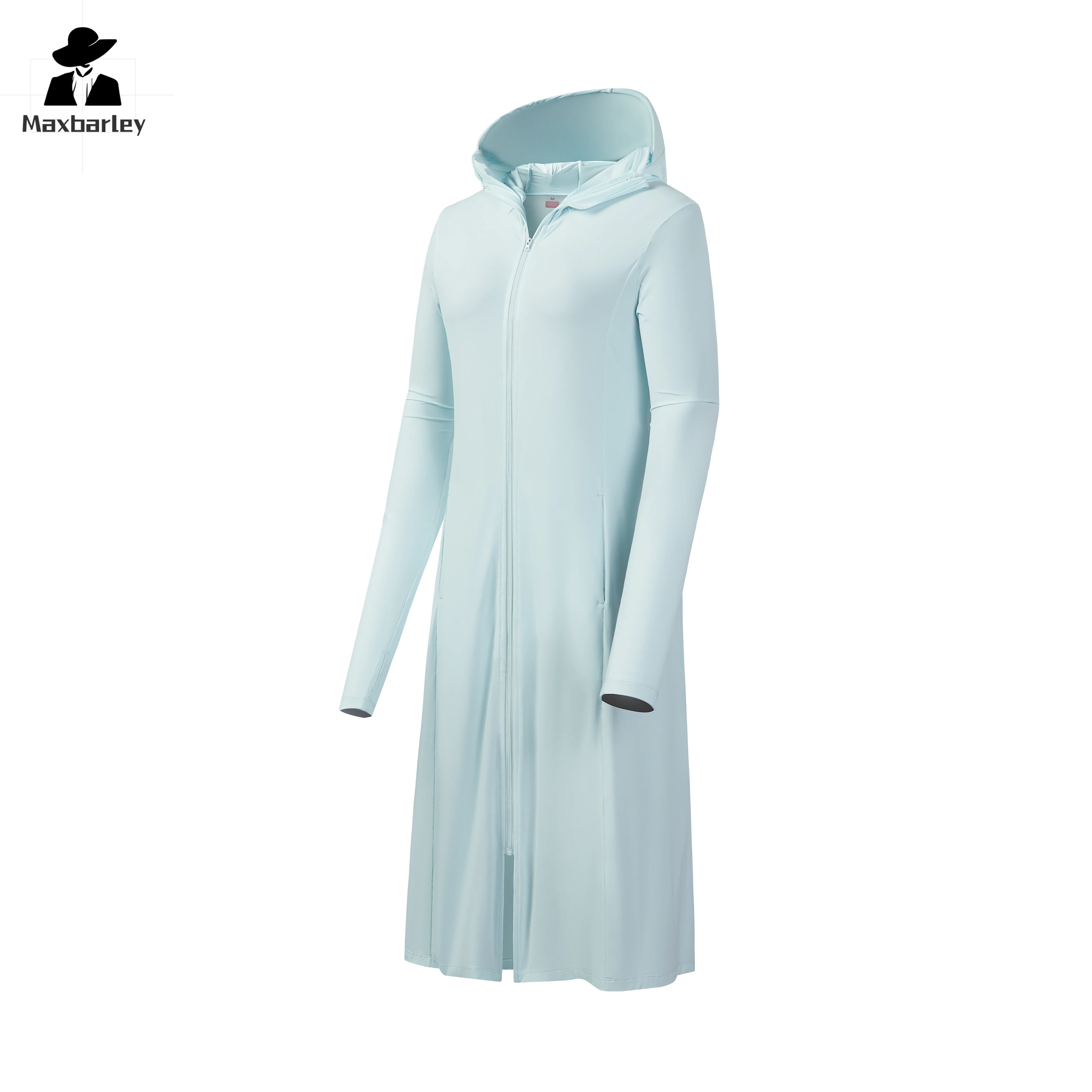 New UV-resistant Jacket Men's Long Ice Silk UPF50+ Skin Sun Protection Clothes Summer Lightweight Windproof Hooded Coat Women