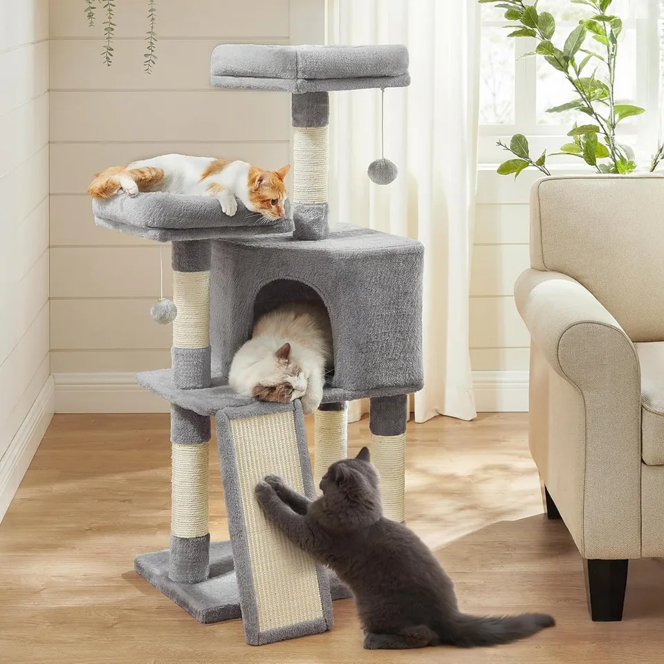 Feandrea Indoor Cat Tree with Scratching Post and Cave