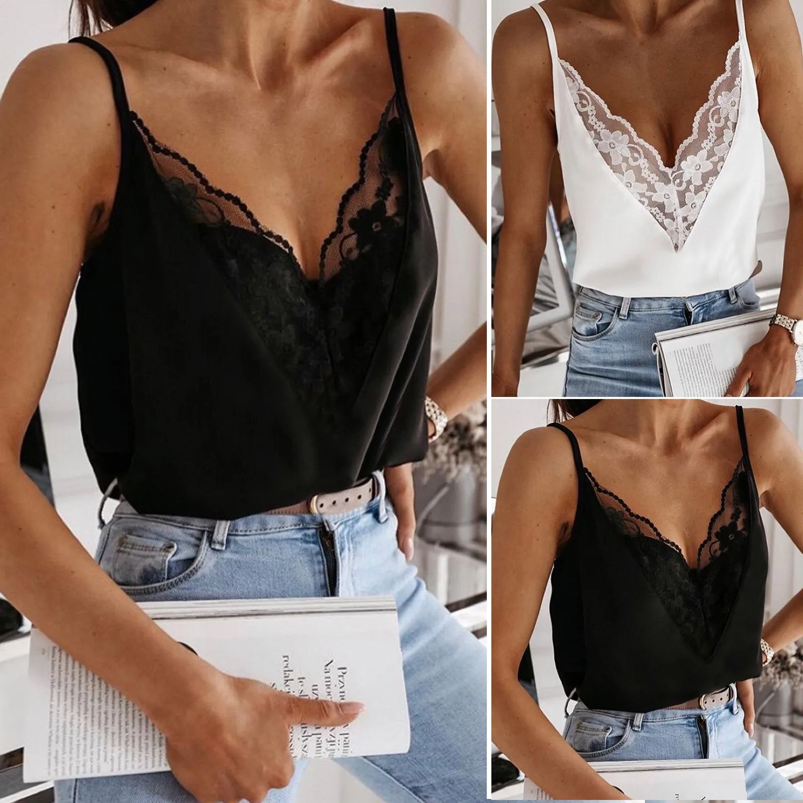 Débardeur Femme Élévateur 2025 - Top Sans Manches En Dentelle Imprimé, Coupe Fluide Et Ample - Chic Et Confortable