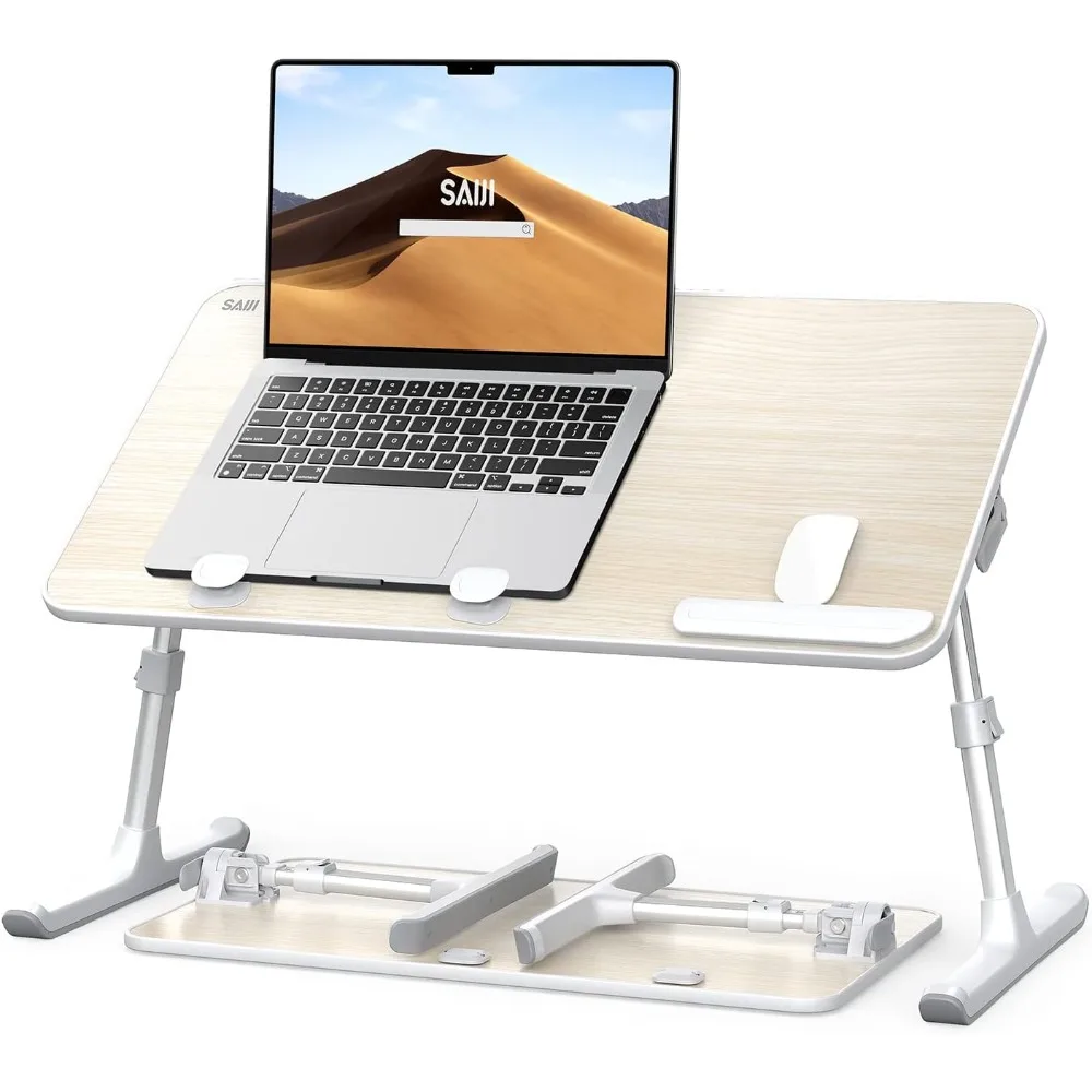 Laptop Desk for Bed, SAIJI Lap Desks Bed Trays for Eating Writing, Adjustable Computer Laptop Stand, Foldable Lap Table in Sofa