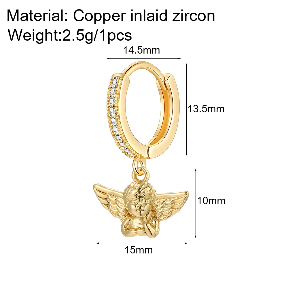 Orecchini A Cerchio Occhio Di Falco Blu Con Zirconi – JIANGYUE (Placcato Oro Rosa, Ottone)