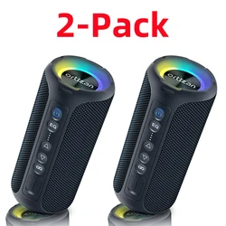 Ortizan 40W Enhanced Bass Portable Outdoor Wireless Speaker with 30 - Hour Playtime and IP7 Waterproof Rating (2 Pack Navy Black)