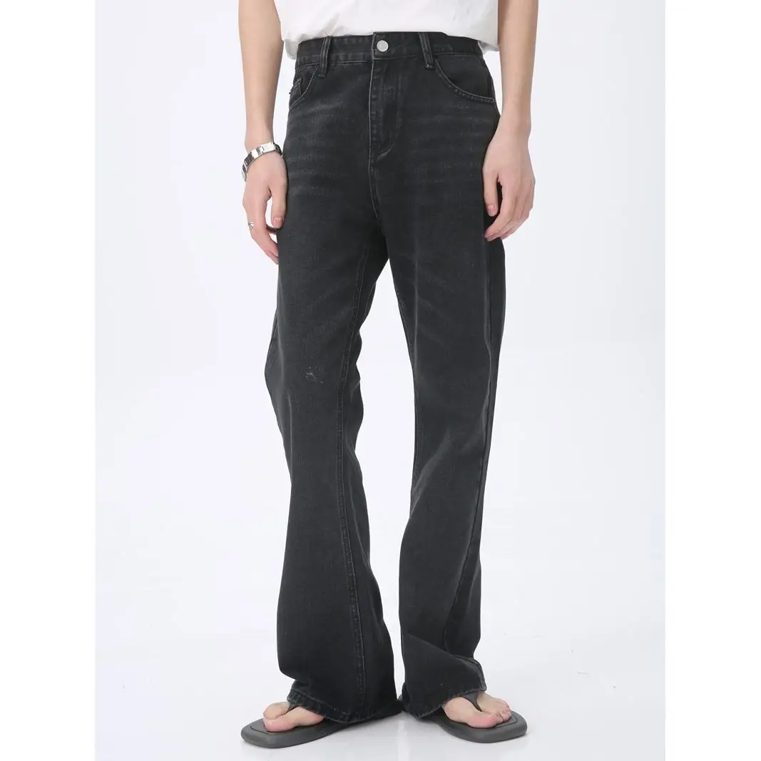 High Quality 2023 Men\'s Bell Bottom Jeans Male Loose Denim Boot Cut Trousers Handsome Boy Casual Business Flares Pants F20