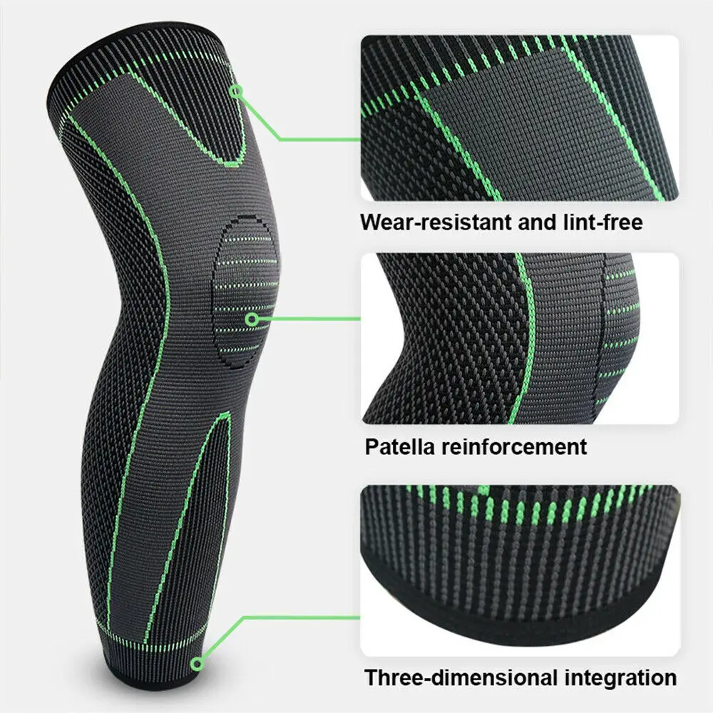 BraceTop Long Leg Compression Sleeves,Full Leg Sleeve Long Knee Brace Knee  Support Protect Basketball,Football, Knee Pain Relief