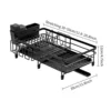 Dish Drying Rack, Dish Rack with Drainboard, Kitchen Expandable Dish Drying Rack with Rotatable Swivel Spout and Utensil Holder 6