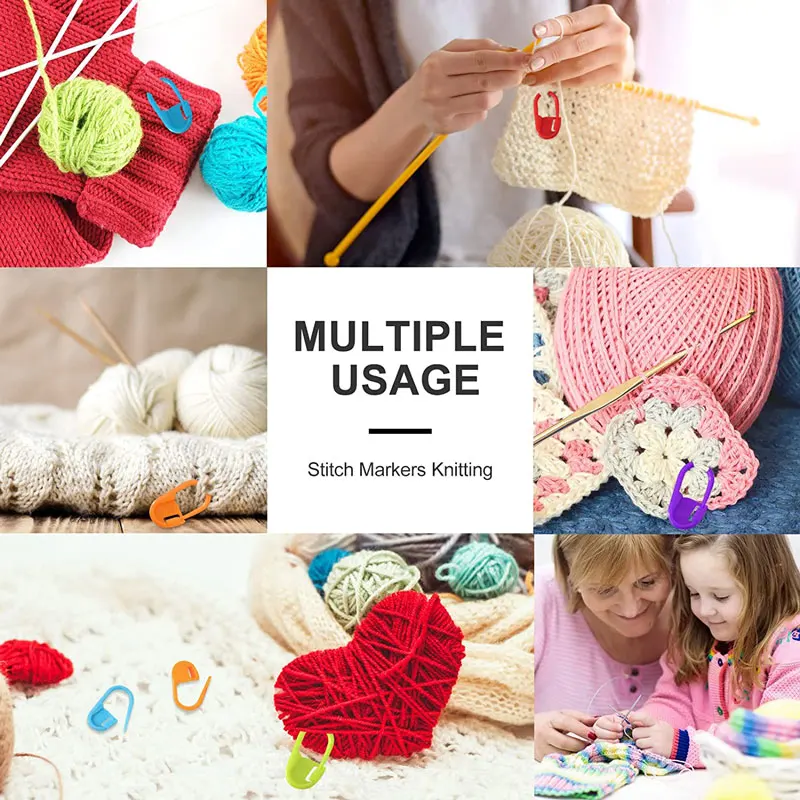 50/100Pcs Colorful Knitting Markers Crochet Clips Pins Bulk Stitch