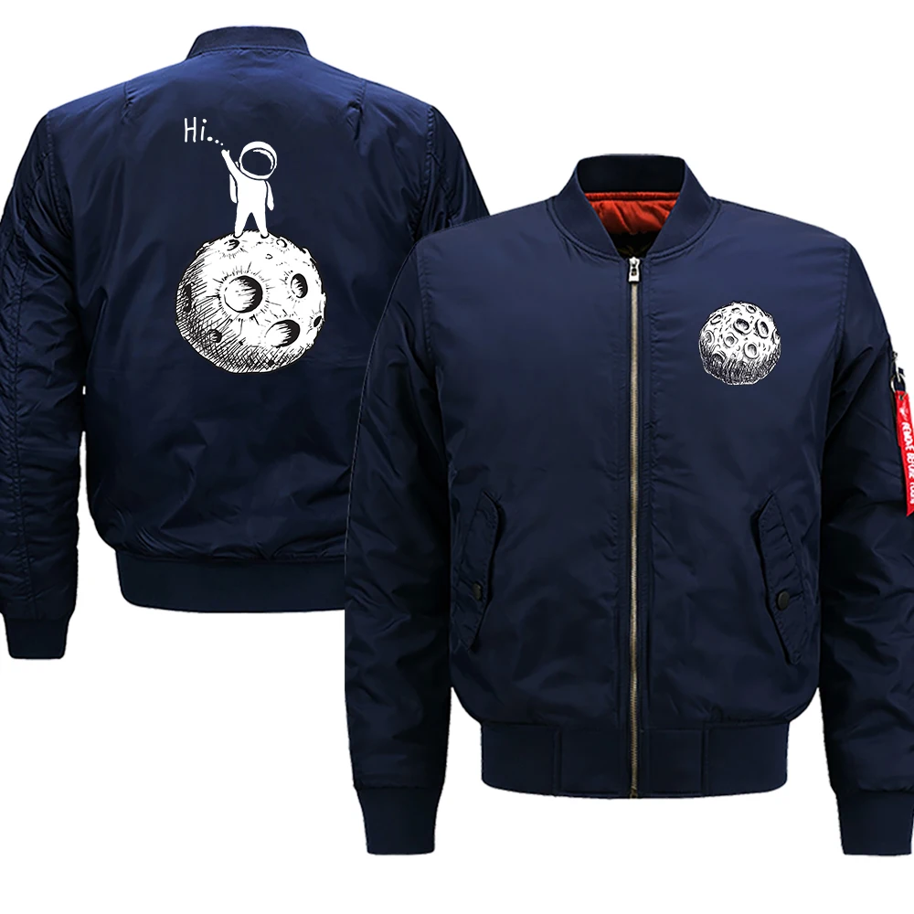 thumbnail image 1 of Ropa con estampado de astronauta de dibujos animados en la luna, chaqueta de estilo hip hop con personalidad, traje de vuelo con bolsillo de otoño, ropa de calle holgada y moderna para hombre, 1 of 4