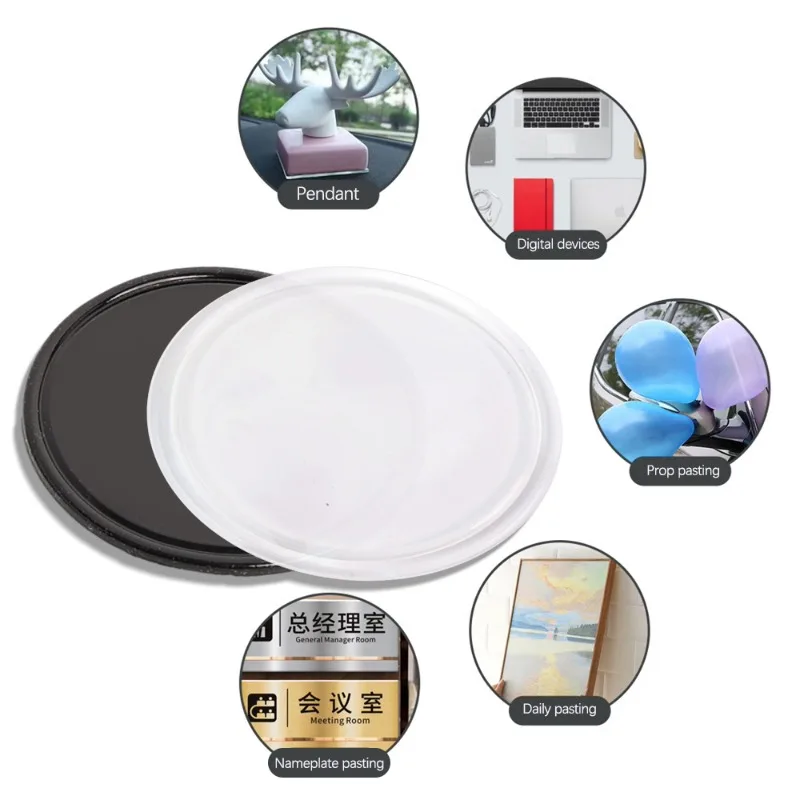 Car Anti Slip Pad 7/6/5/4cm Circular Magic PU Pad Universal Center Console Dashboard Phone Ornament Strongly Stick Anti-slip Mat car dashboard mat non slip dash mat car non slip mat non slip mat silicone anti slip pad