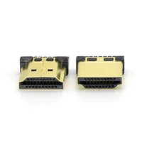 HDMI Male Connector Transfer Terminals gold-plated HDMI soldering male head With plastic casing High Quality 3