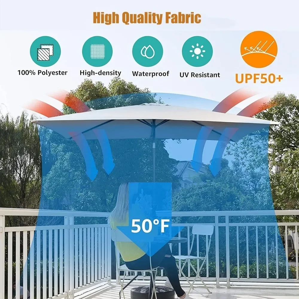 10FT x 6.5FT Patio Umbrella with Tilt & Crank 3