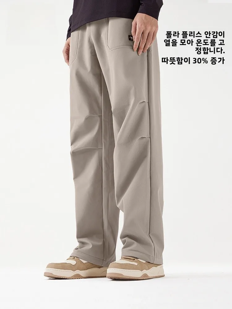 야외용 카멜 소프트 쉘 팬츠 플리스 안감 와이드 레그 트라우저 남성용 방수 작업복 하이킹 팬츠 여성용 겨울 보온 팬츠
