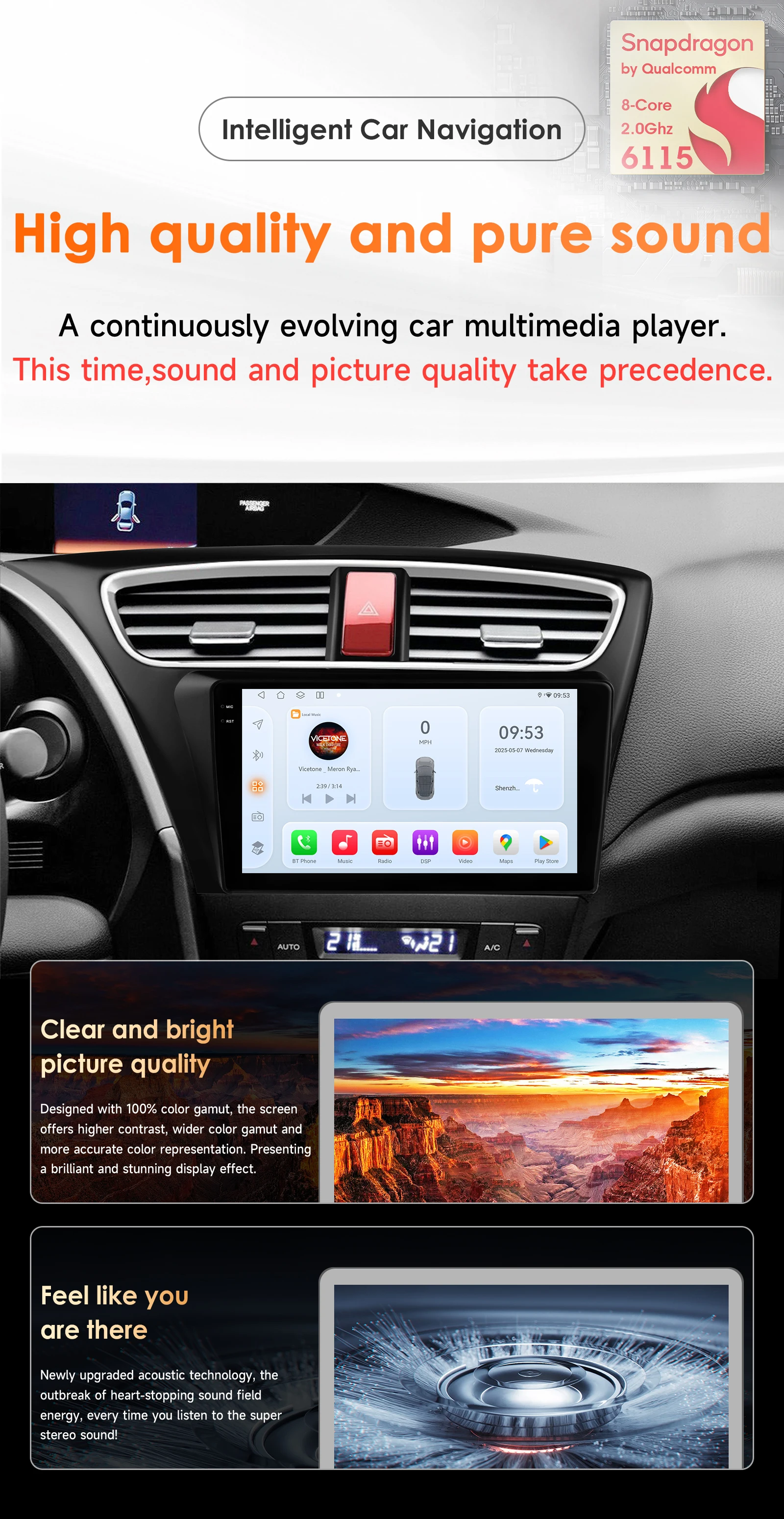 2Din 360-Kamera Android 14 Autoradio für Honda Civic 9 FK FB 2012-2017 Auto-Multimedia-Player Intelligenter Bildschirm Autoradio Carplay – Detail 2