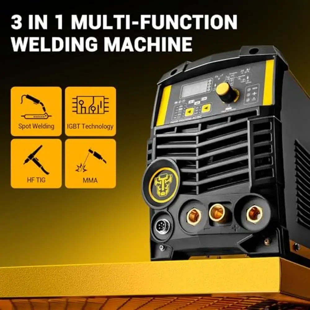 250A AC/DC Inverter TIG/MMA Welder with Foot Pedal IGBT VRD Function Carbon Steel Stainless Steel Copper Aluminum Alloys Compact 2