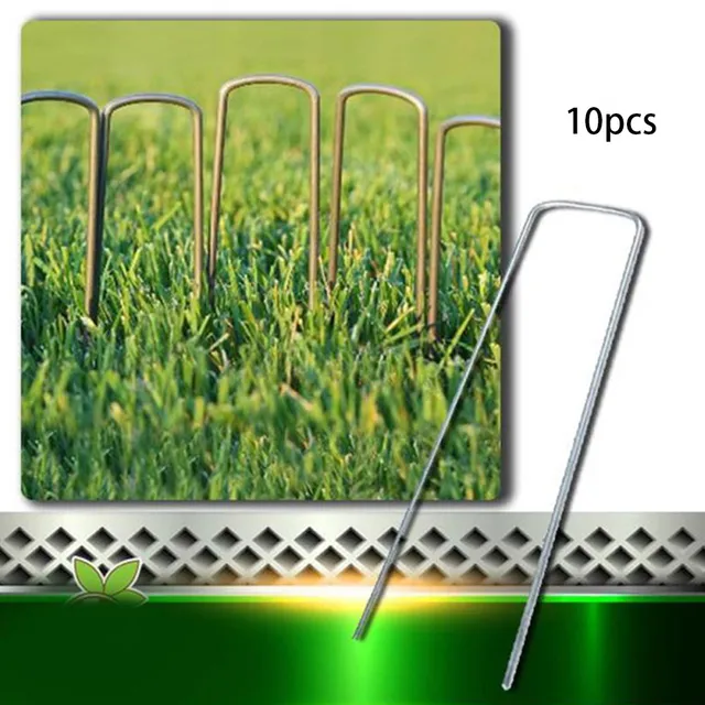 10 db U Alakú Köröm Rozsdamentes Acél 10*4Cm -Es Kertészeti Horganyzott Körmök Napfényhálózathoz Mesterséges Fű Csepegtető Szalag Csövek Rögzítés - Image 2