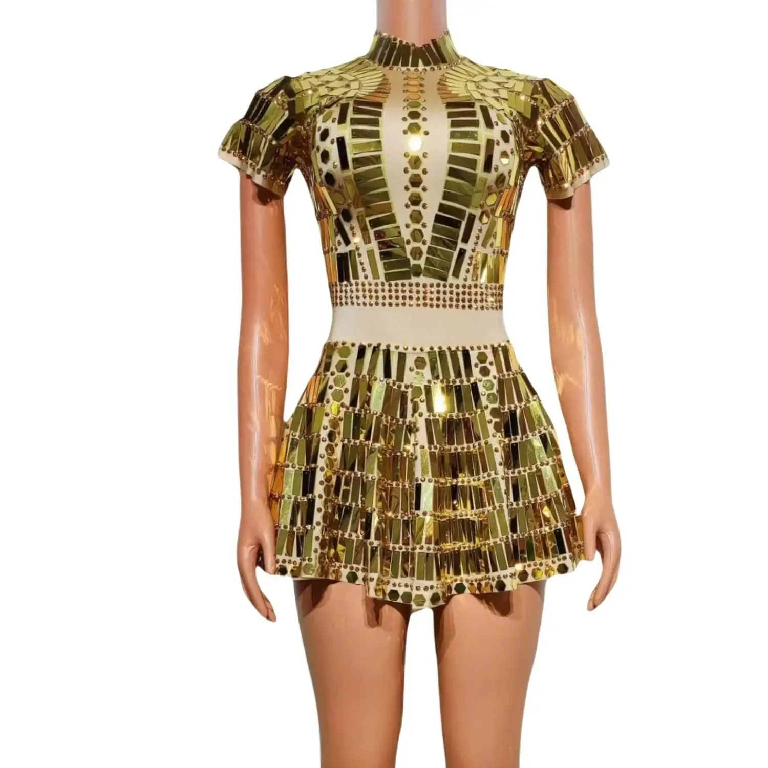 Ladies Show Performance Festival Outfit Nightclub Party Dress Sexy Glitter  Mirror Sequin Birthday Celebration Dress - AliExpress 15