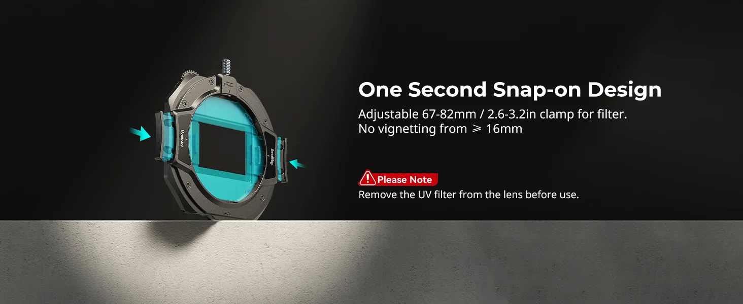 SmallRig Filter Kit mit verstellbarer Klemme von 67 mm bis 82 mm, mit CPL, VND, schwarzen Diffusions-14-Filtern für spiegellose DSLR-Kameras 4412 – Detail 2